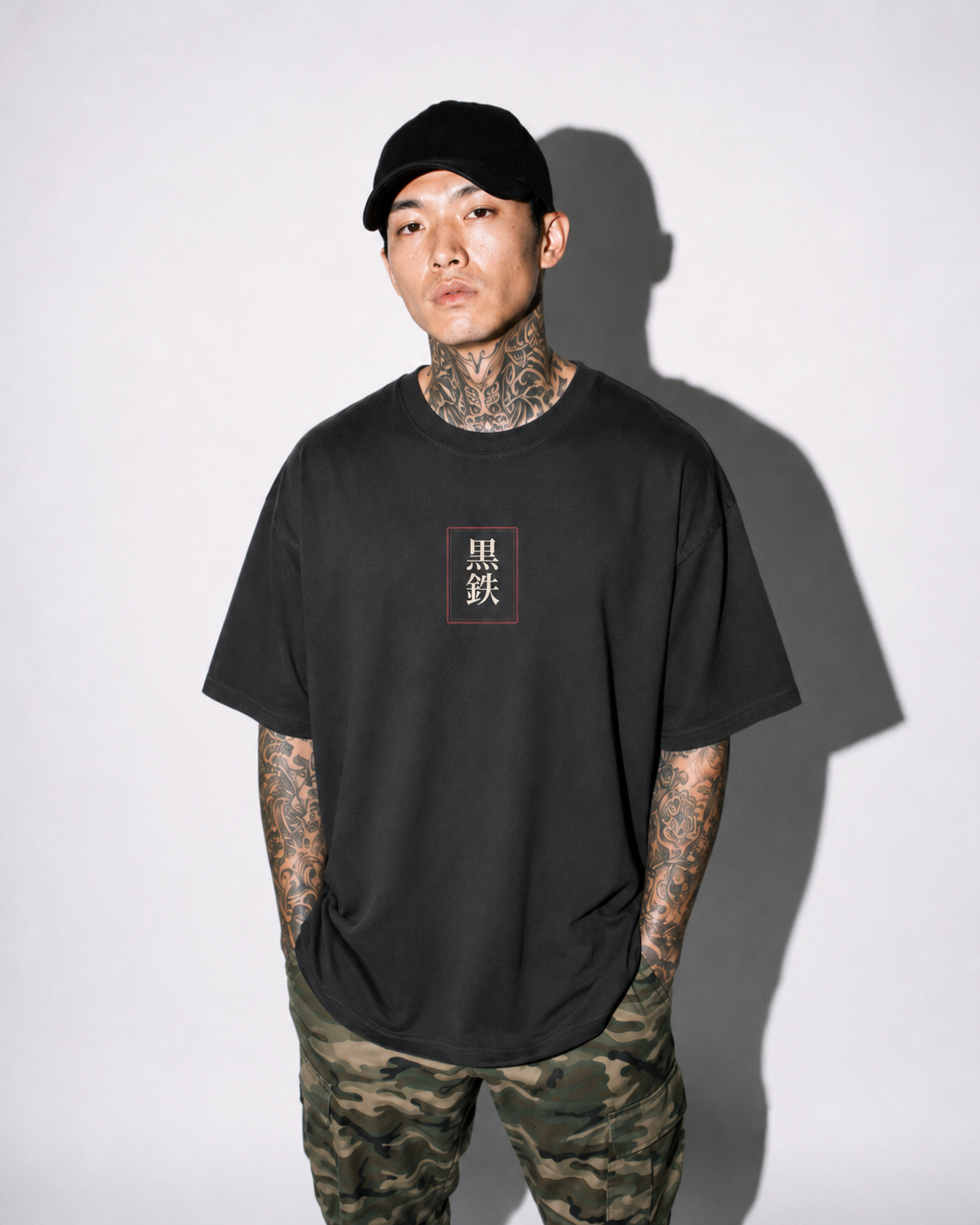 Watcher’s Gate Japanese mask tower oversized T-shirt by KUROGANE