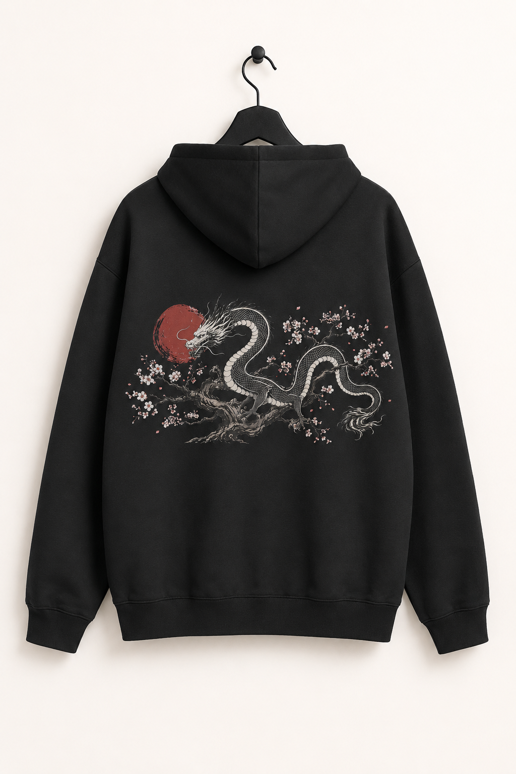 Sakura Ryu Japanese dragon hoodie product view
