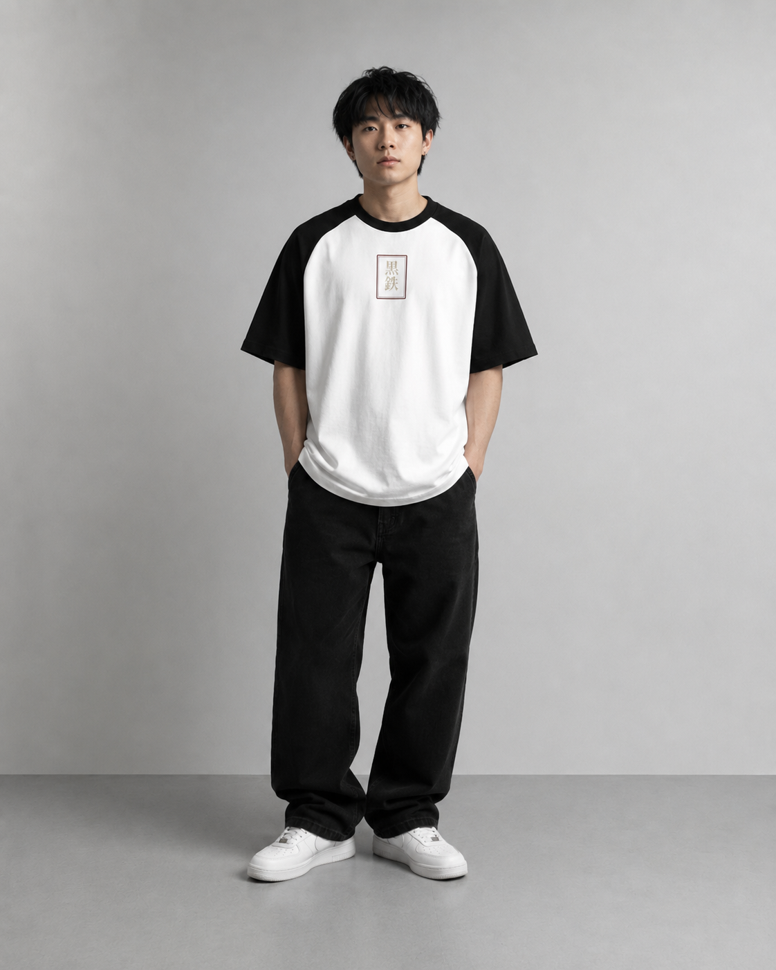 Kitsune Veil — Japanese Fox Raglan T-Shirt