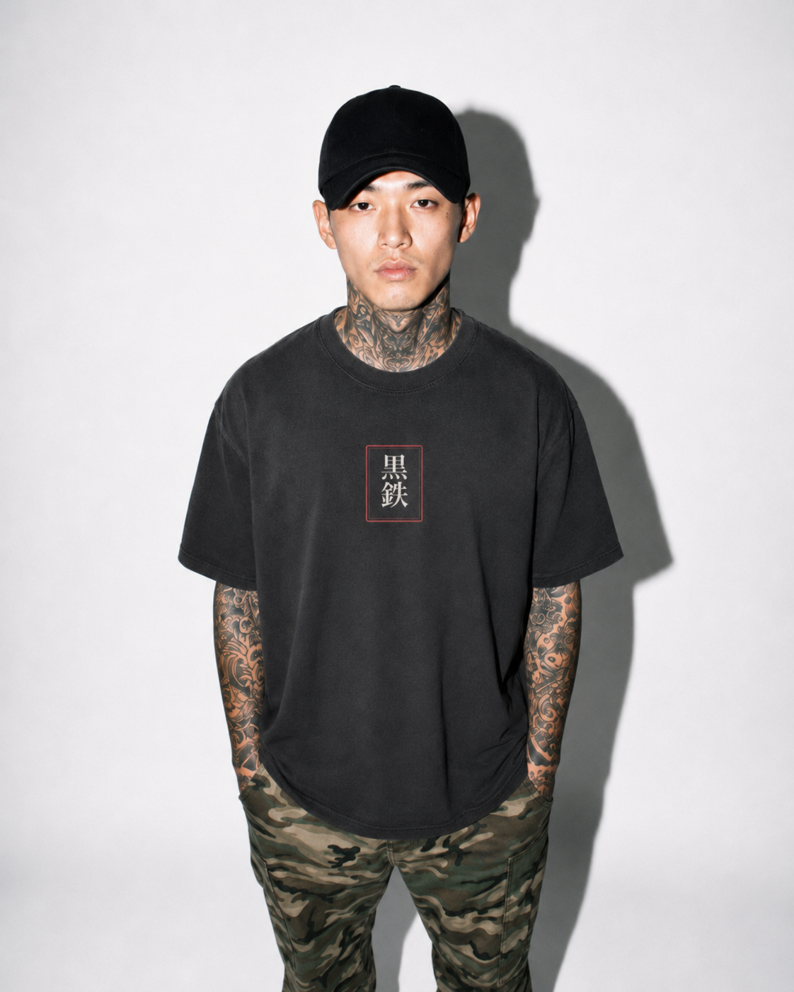 Unbroken Mask Japanese warrior mask oversized T-shirt by KUROGANE
