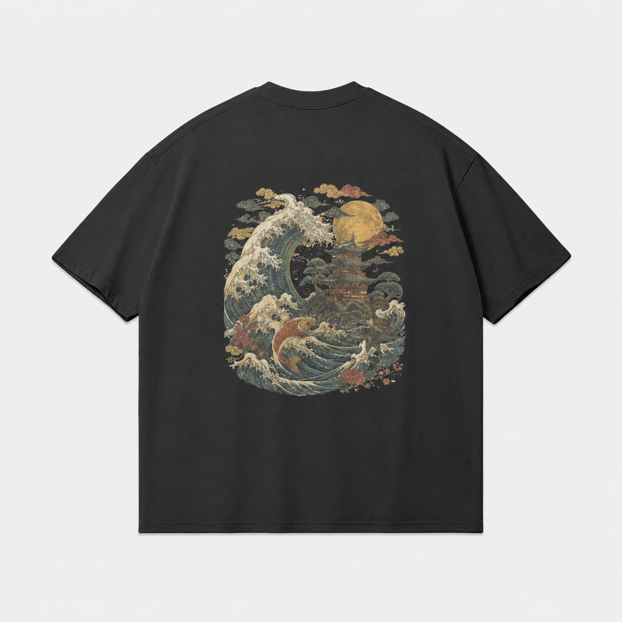 Tidewatch Tower Japanese wave tower oversized T-shirt by KUROGANE
