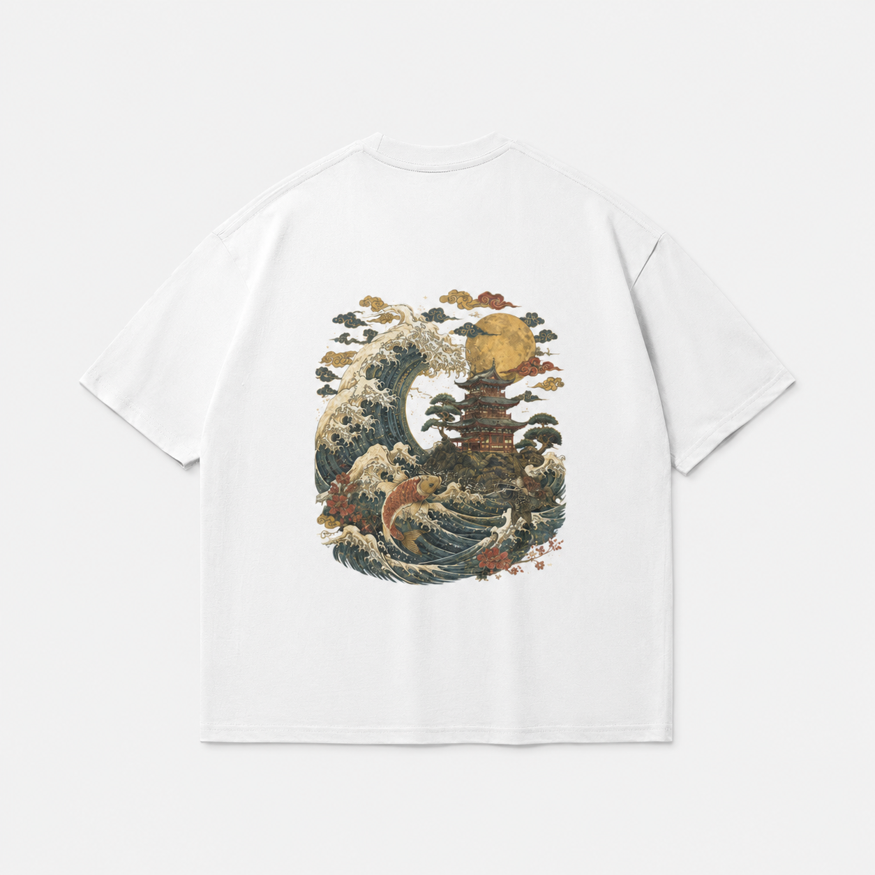 Tidewatch Tower Japanese wave tower oversized T-shirt by KUROGANE