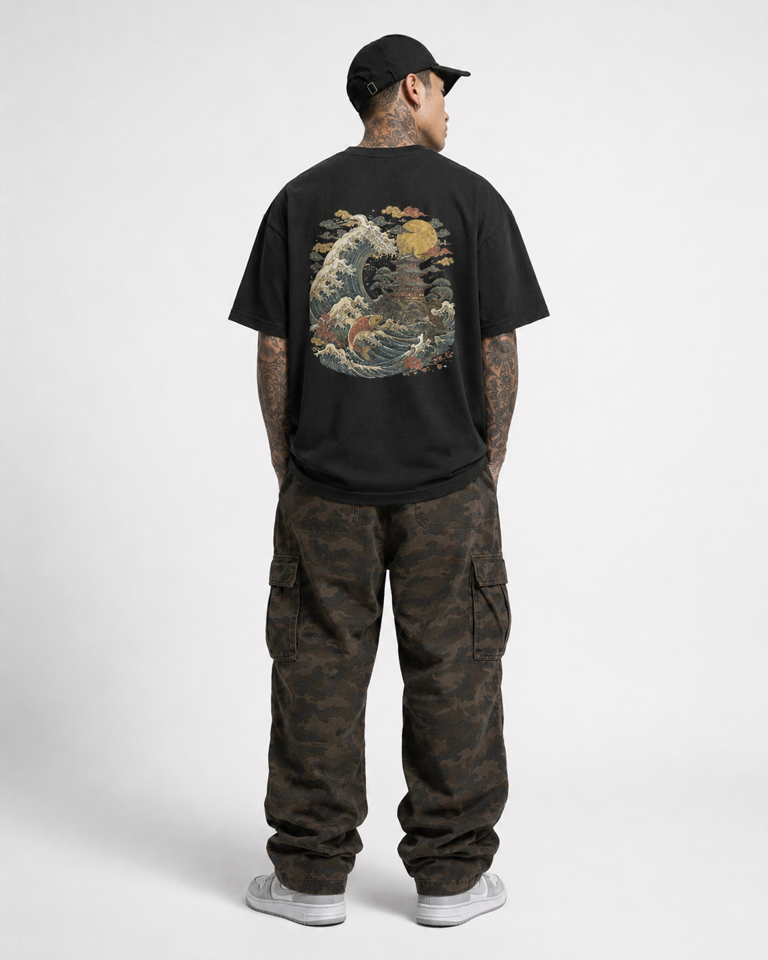 Tidewatch Tower Japanese wave tower oversized T-shirt by KUROGANE