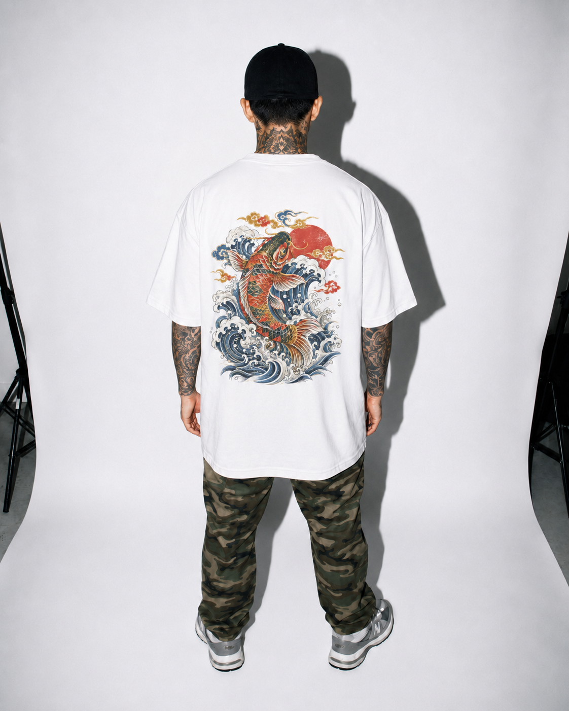 Against the Current Japanese koi oversized T-shirt by KUROGANE