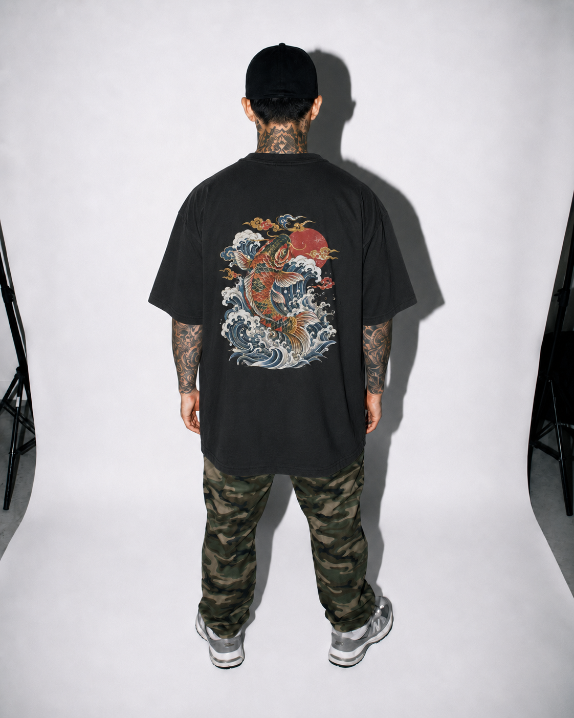Against the Current Japanese koi oversized T-shirt by KUROGANE