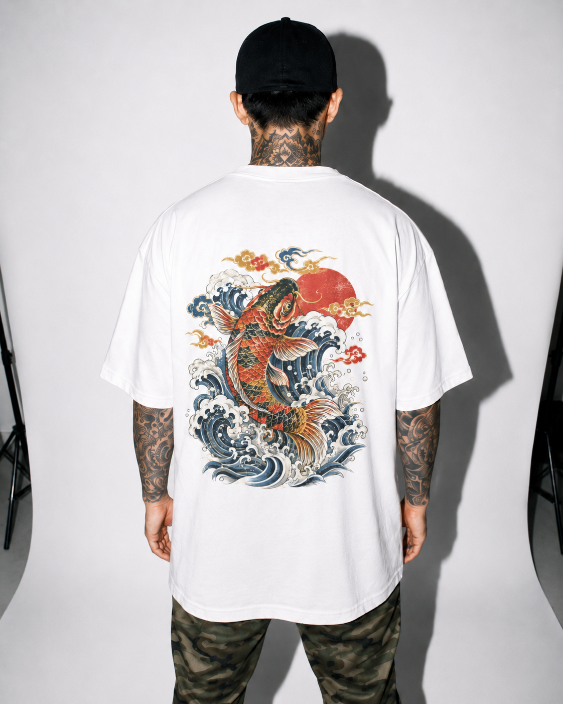 Against the Current Japanese koi oversized T-shirt by KUROGANE
