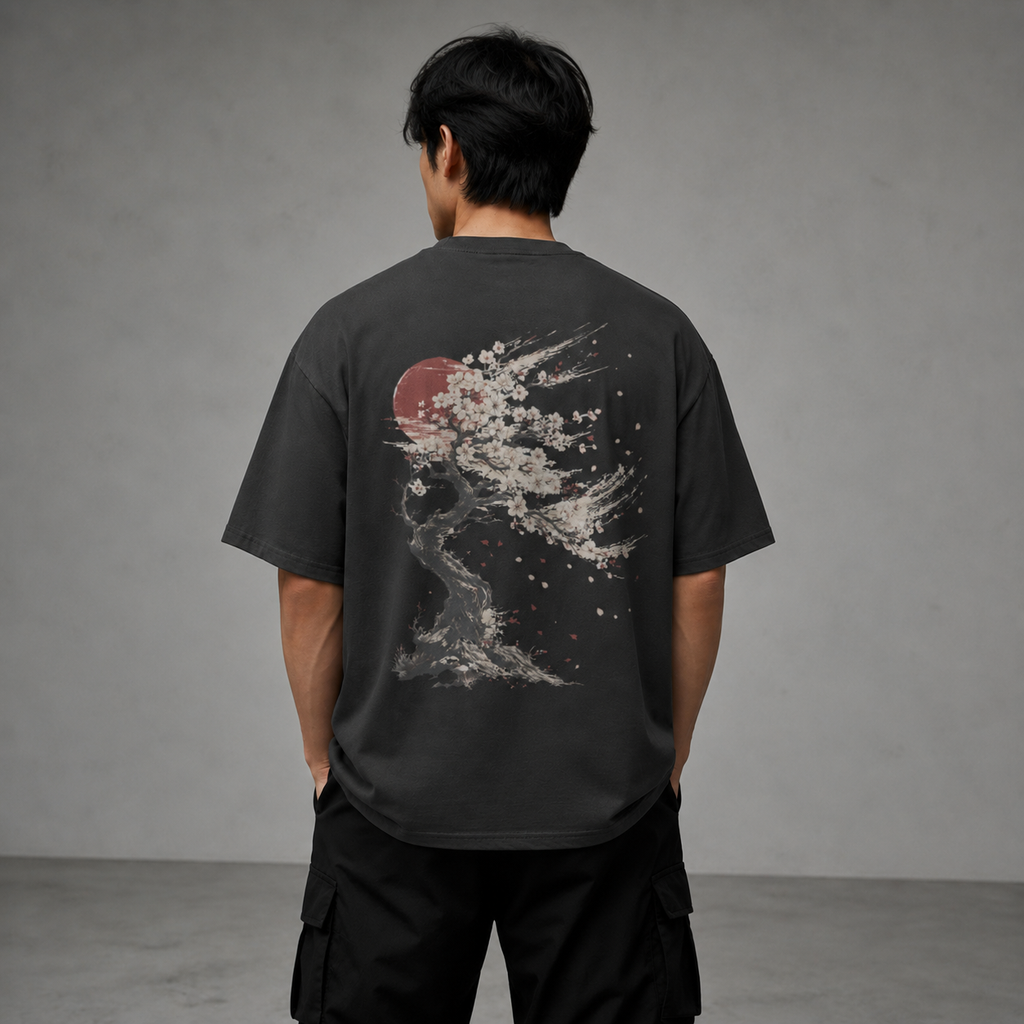 Silent Sakura — Japanese Blossom Graphic T-Shirt