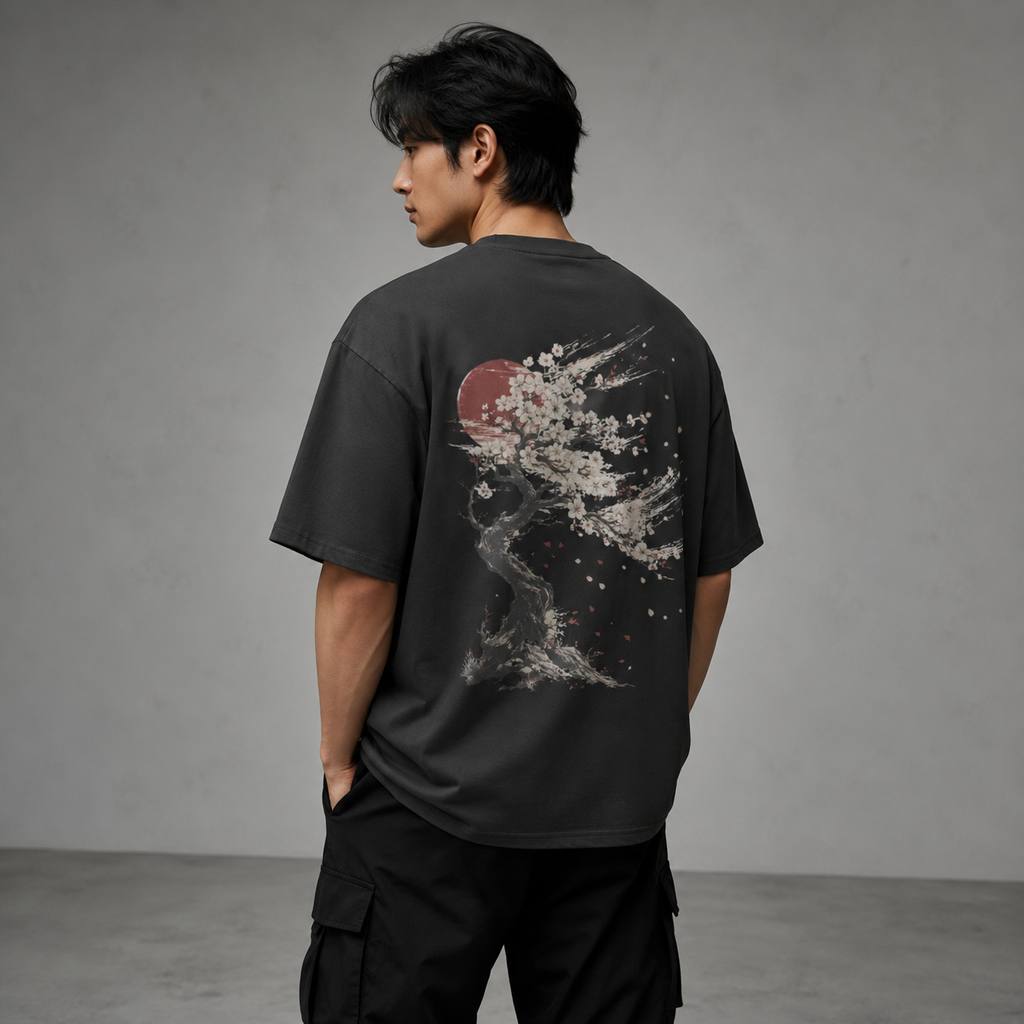 Silent Sakura — Japanese Blossom Graphic T-Shirt