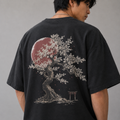 Blood Moon Sakura — Japanese Blossom Graphic T-Shirt