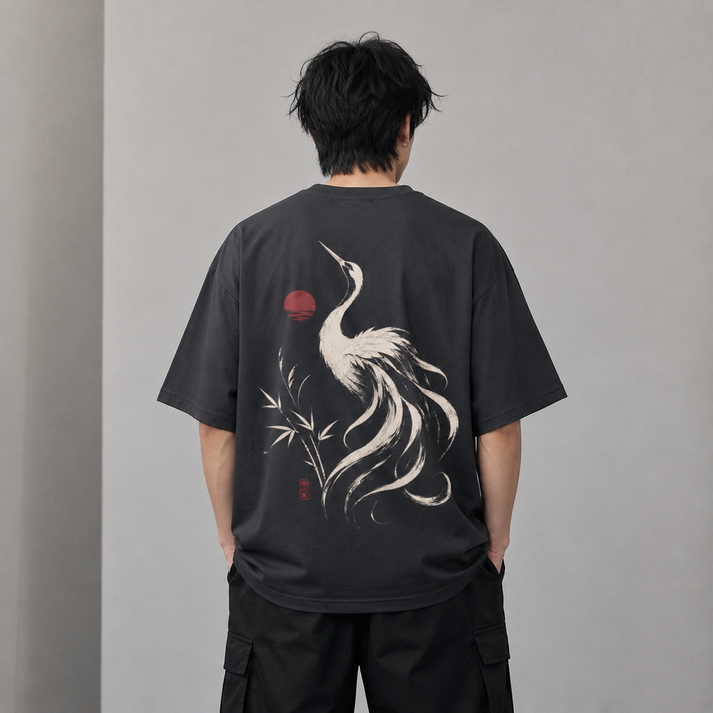 Rising Crane — Japanese Crane Graphic T-Shirt