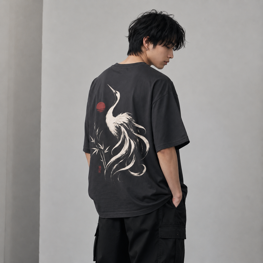 Rising Crane — Japanese Crane Graphic T-Shirt