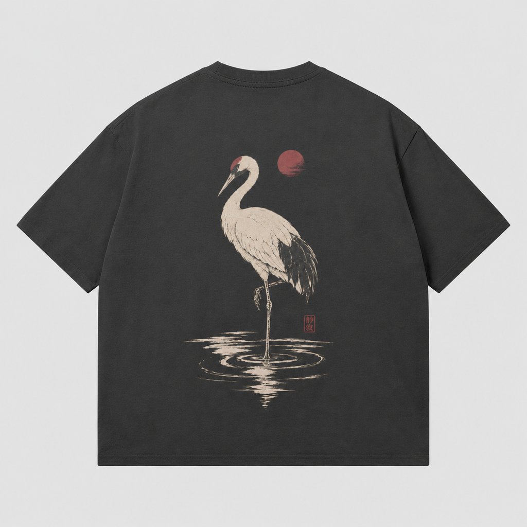 Crane Horizon — Japanese Crane Graphic T-Shirt