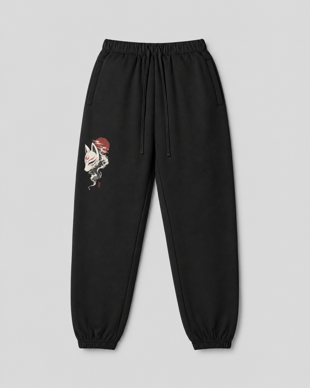 Kitsune Shadow — Japanese Fox Graphic Sweatpants