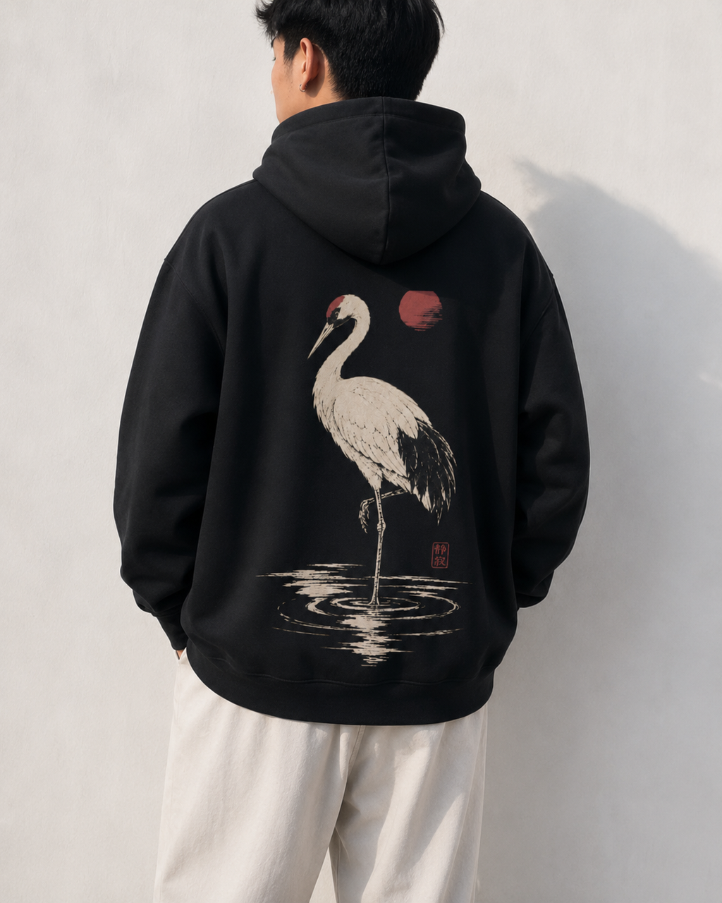 Red Moon Crane Hoodie