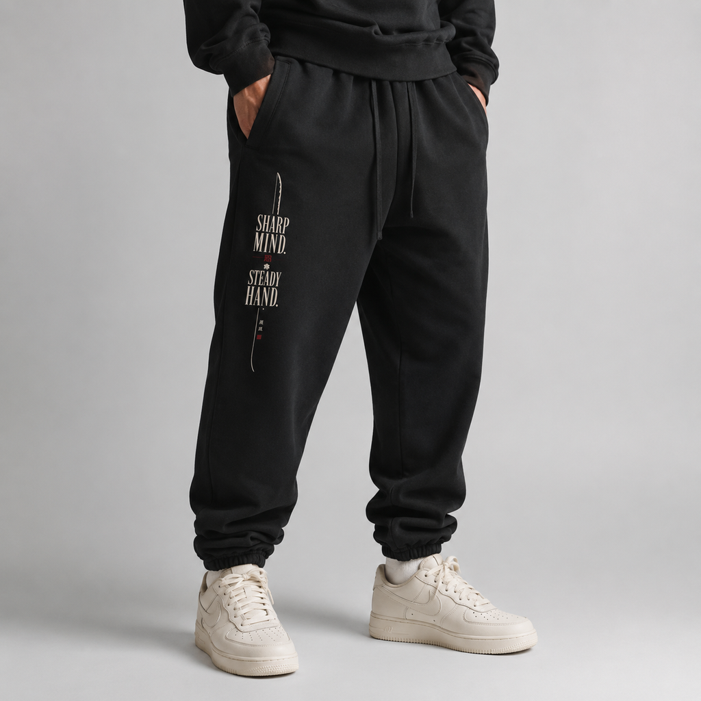 Sharp Mind, Steady Hand — Japanese Graphic Sweatpants