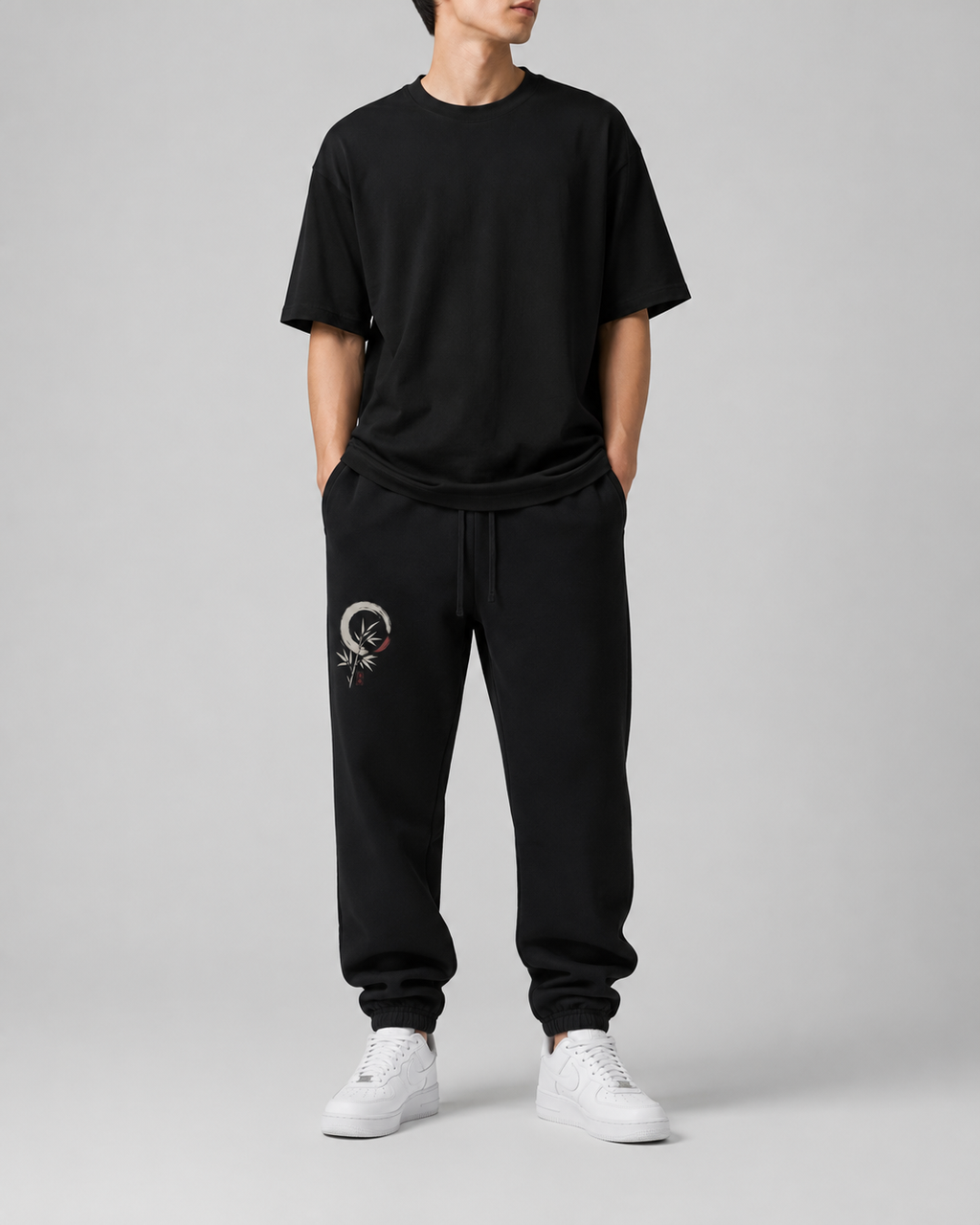 Moon Bloom — Japanese Floral Graphic Sweatpants