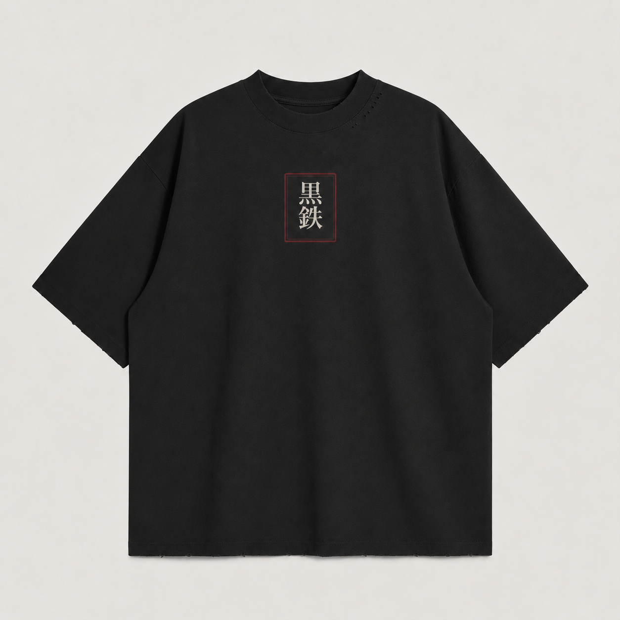 KUROGANE Crimson Torii oversized Japanese streetwear T-shirt in a studio product view