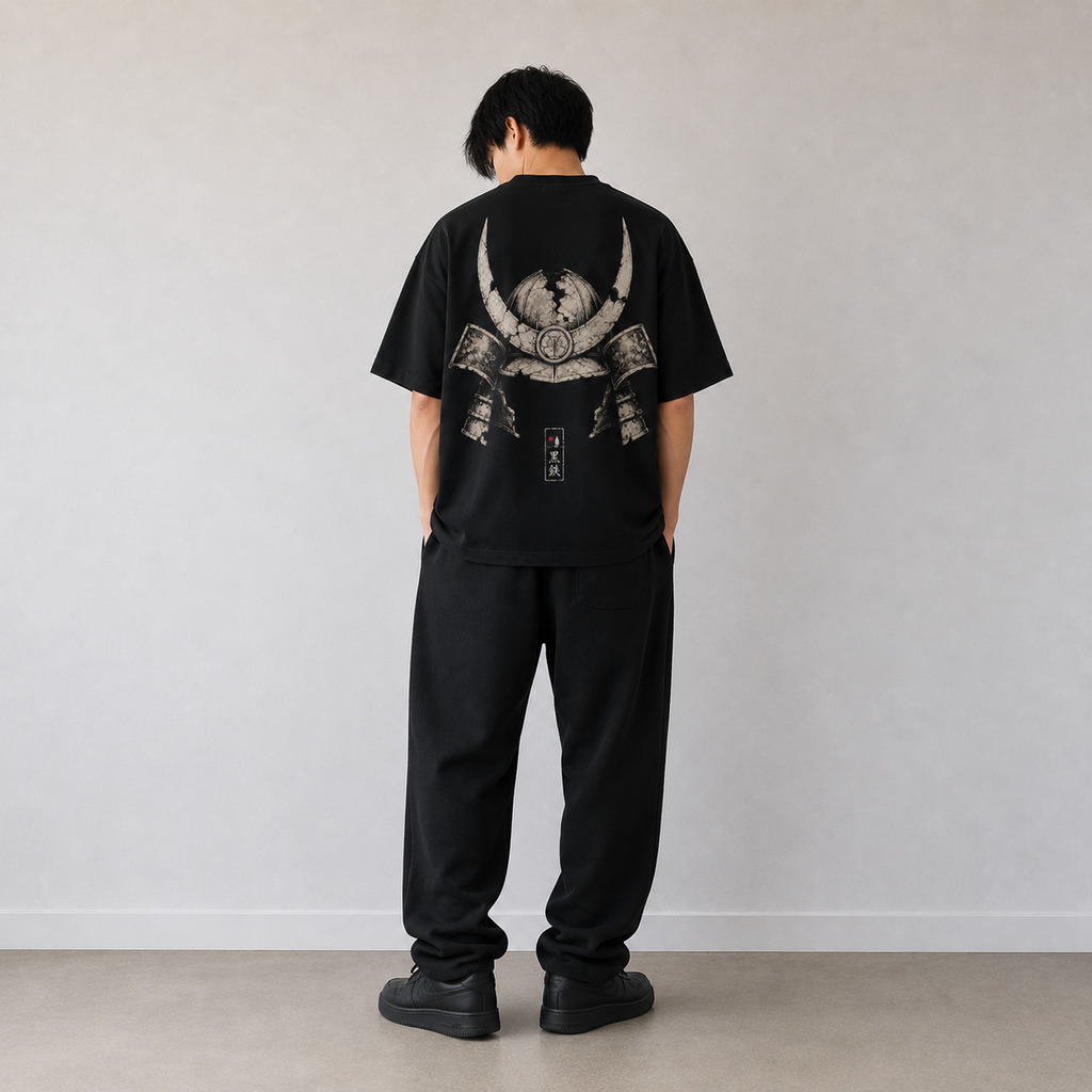 HELMET Ruin KUROGANE t-shirt styled in dark streetwear setting