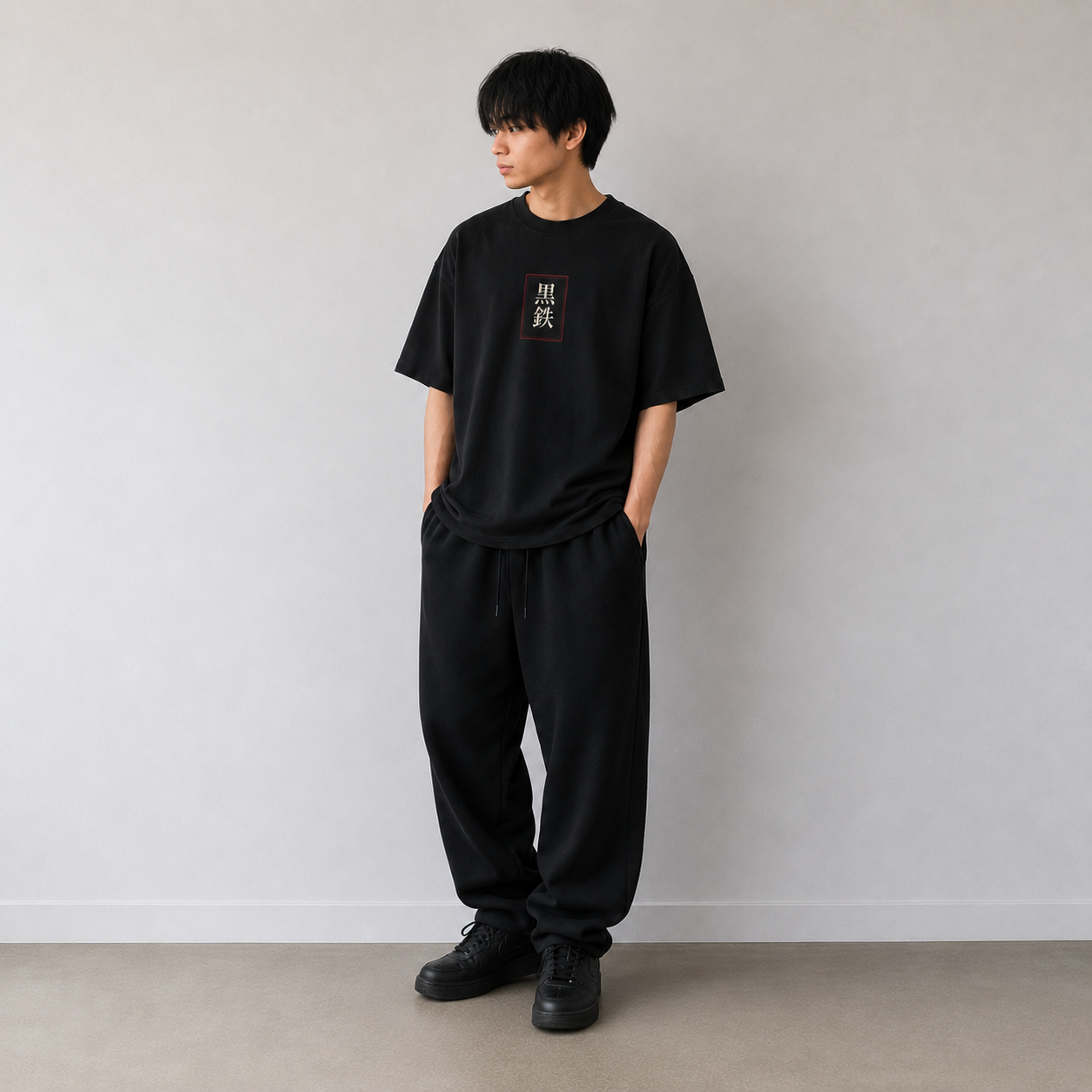 HELMET Ruin black graphic tee lifestyle image by KUROGANE