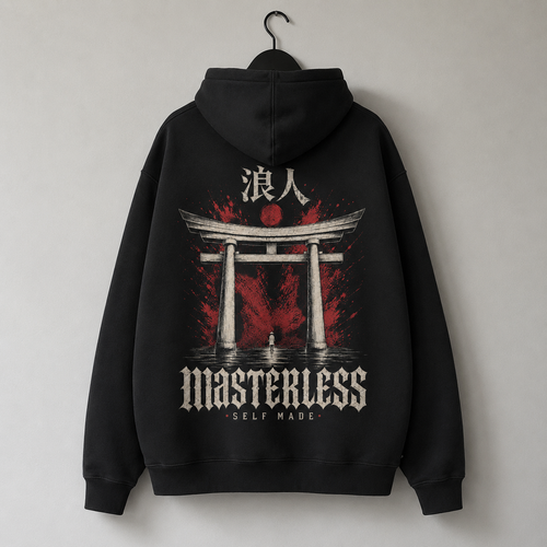MASTERLESS Gate black Japanese streetwear hoodie by KUROGANE