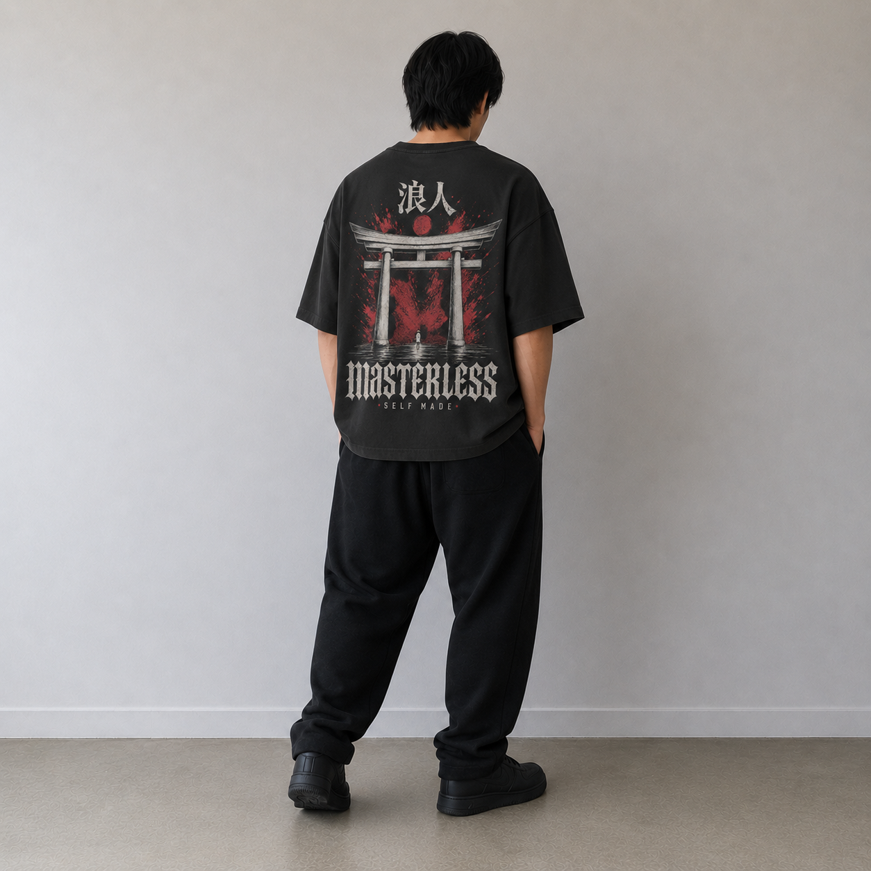 MASTERLESS Gate dark Japanese streetwear t-shirt lifestyle image