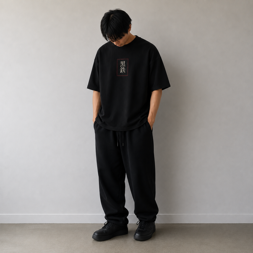 NAMELESS Samurai black t-shirt back view by KUROGANE