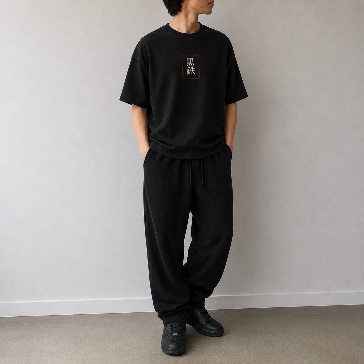 NAMELESS black t-shirt back view by KUROGANE