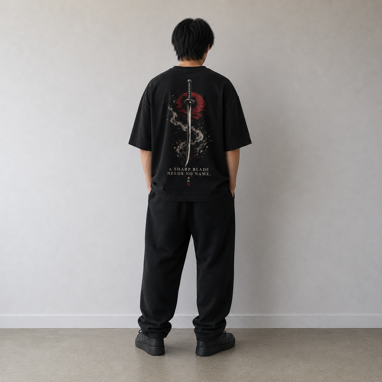 NO NAME Blade KUROGANE t-shirt styled in dark streetwear setting