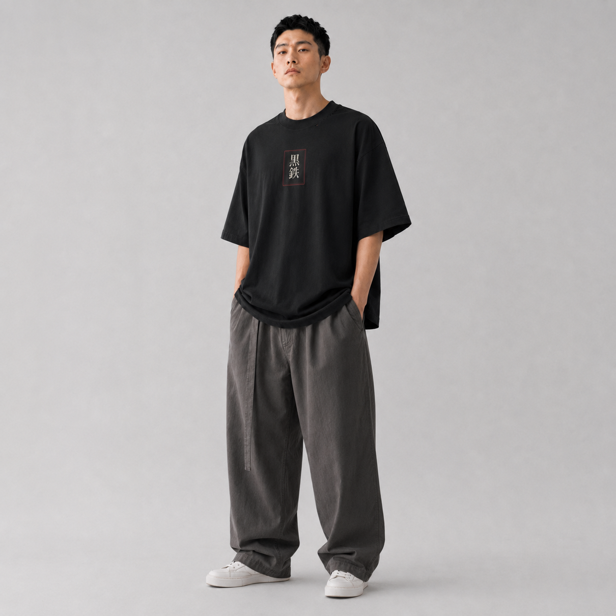 KUROGANE Oni Veil heavyweight Japanese streetwear tee studio garment view