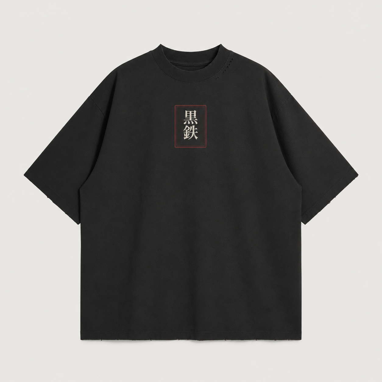 KUROGANE Shattered Oni oversized Japanese mask streetwear T-shirt product view