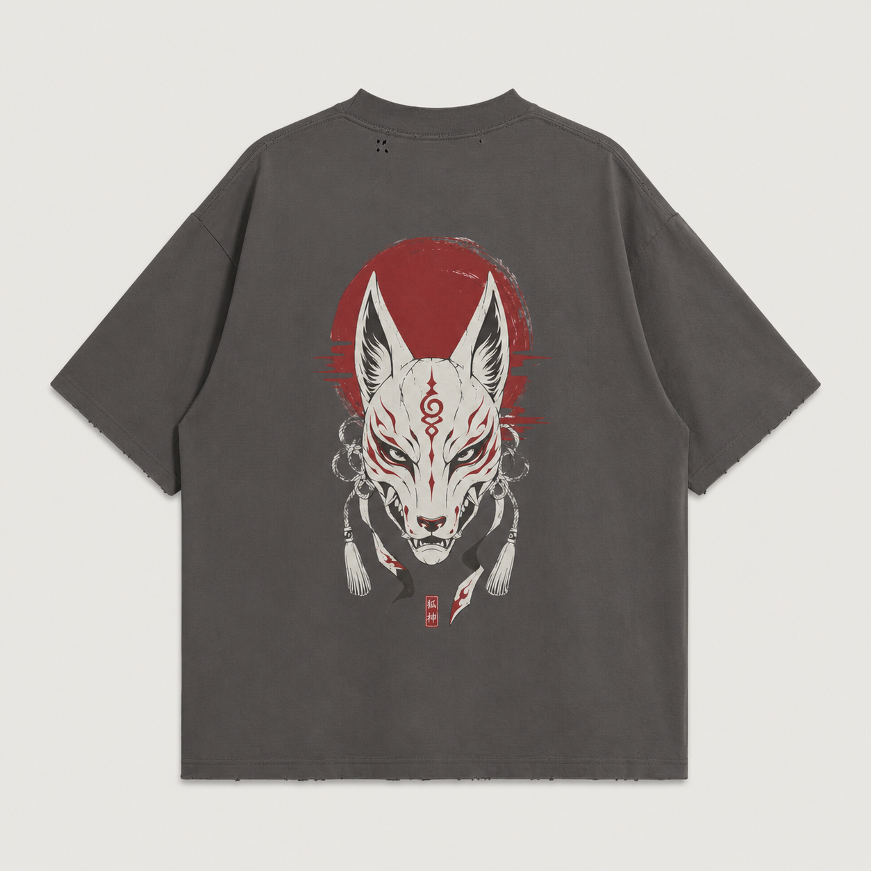 KUROGANE Shattered Oni oversized Japanese mask T-shirt studio product view