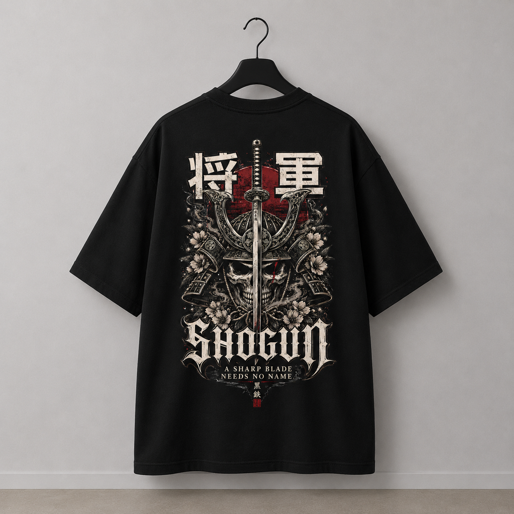 SHOGUN Blade black Japanese streetwear t-shirt by KUROGANE