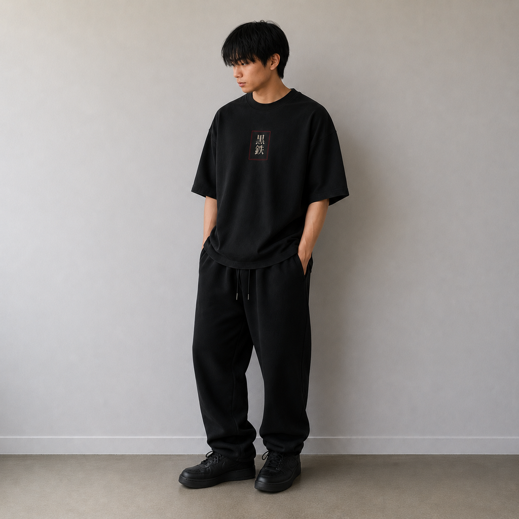 VICTORIOUS dark Japanese streetwear t-shirt lifestyle image